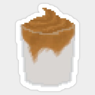 Dalgona coffee pixel art Sticker